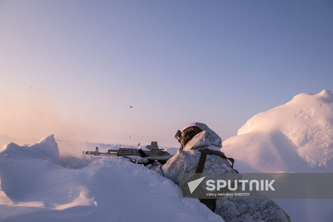 Drill of special ops unit of Chechen Republic near North Pole