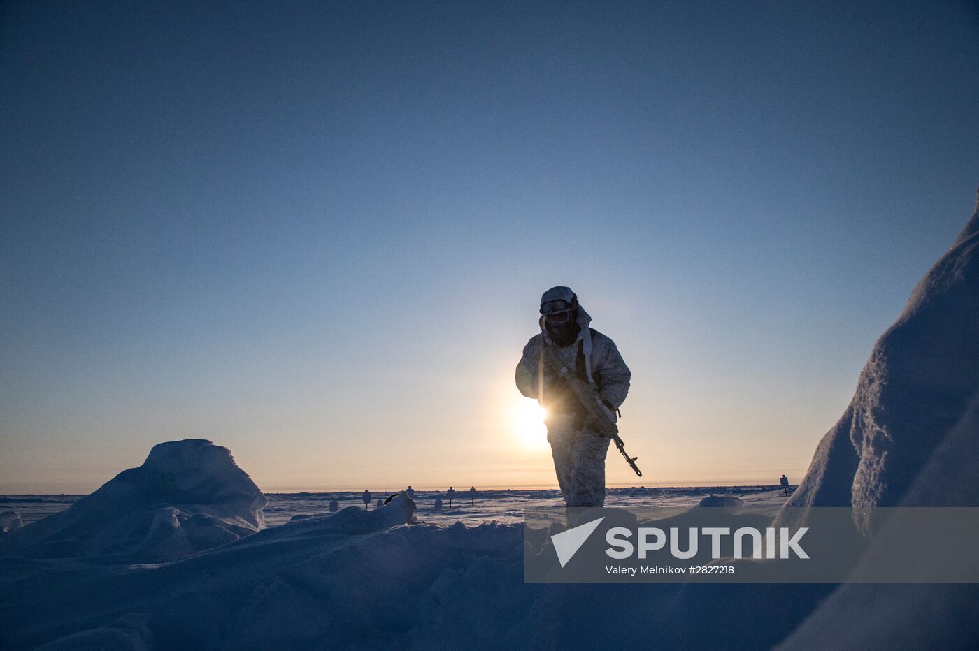 Drill of special ops unit of Chechen Republic near North Pole