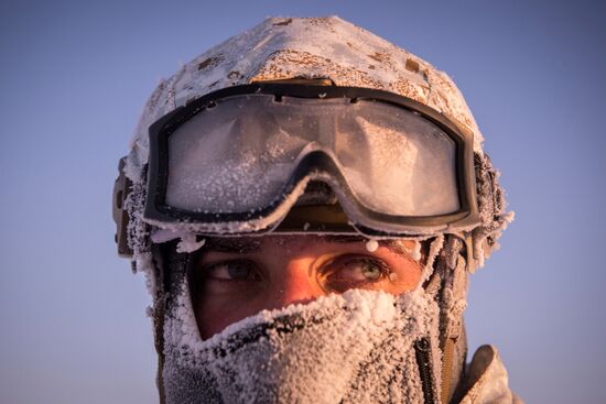 Drill of special ops unit of Chechen Republic near North Pole