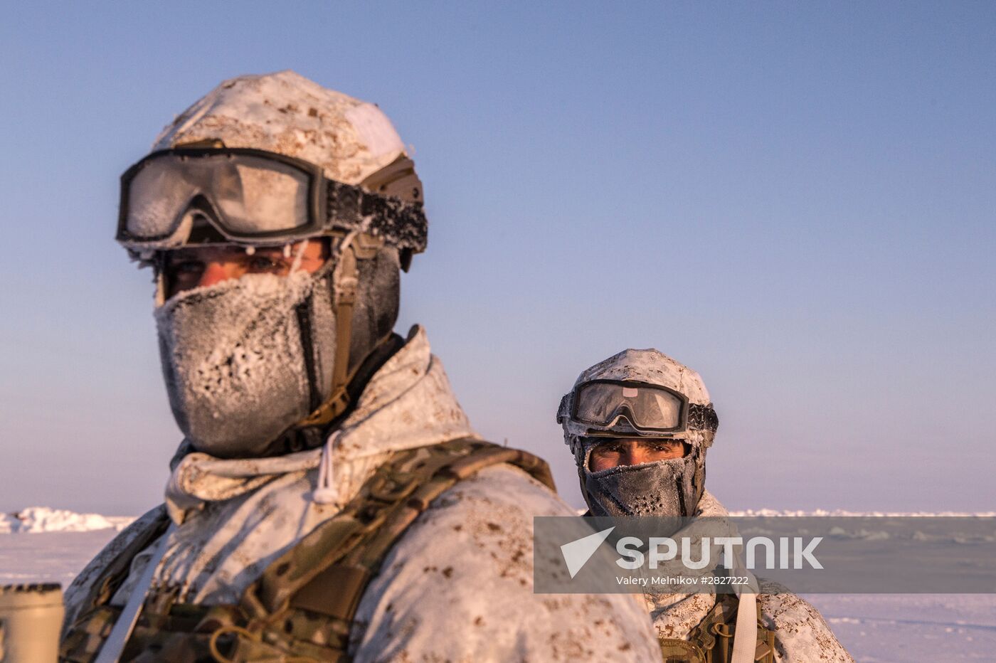 Drill of special ops unit of Chechen Republic near North Pole