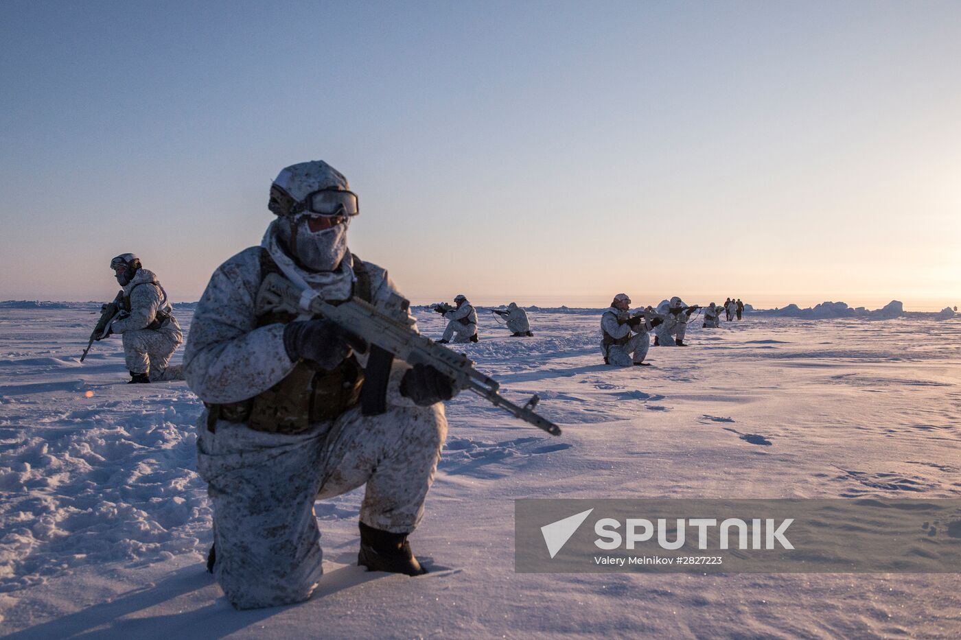 Drill of special ops unit of Chechen Republic near North Pole
