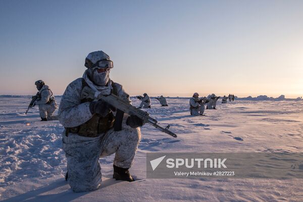 Drill of special ops unit of Chechen Republic near North Pole