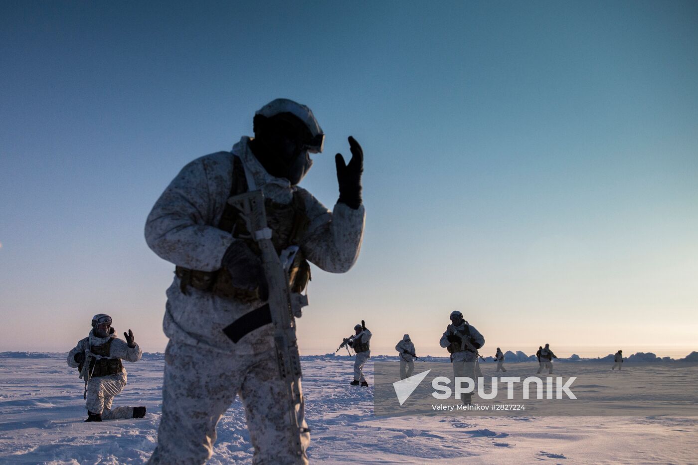 Drill of special ops unit of Chechen Republic near North Pole
