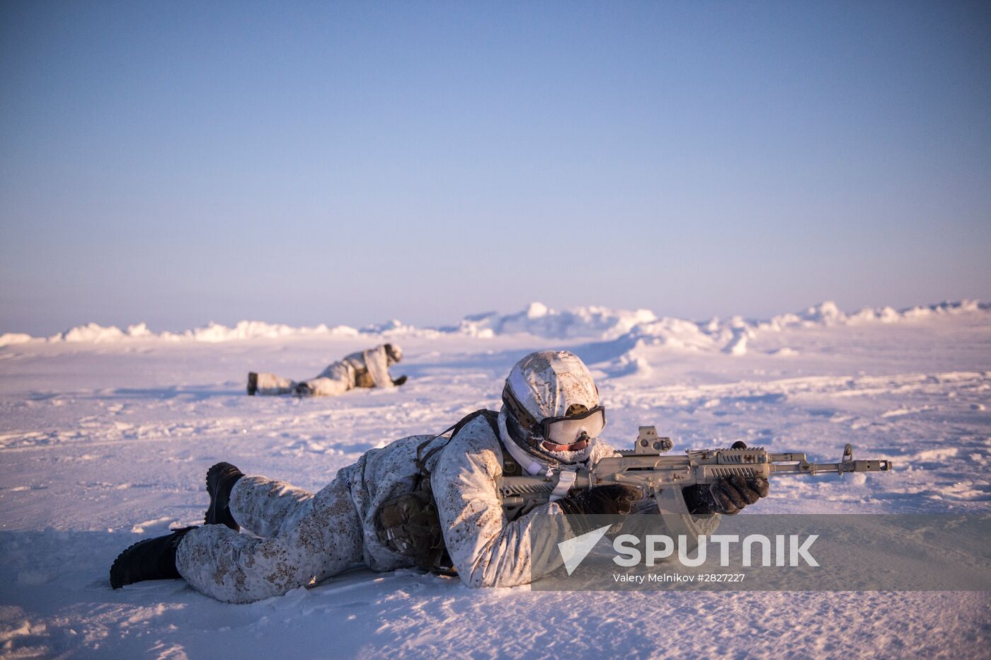 Drill of special ops unit of Chechen Republic near North Pole