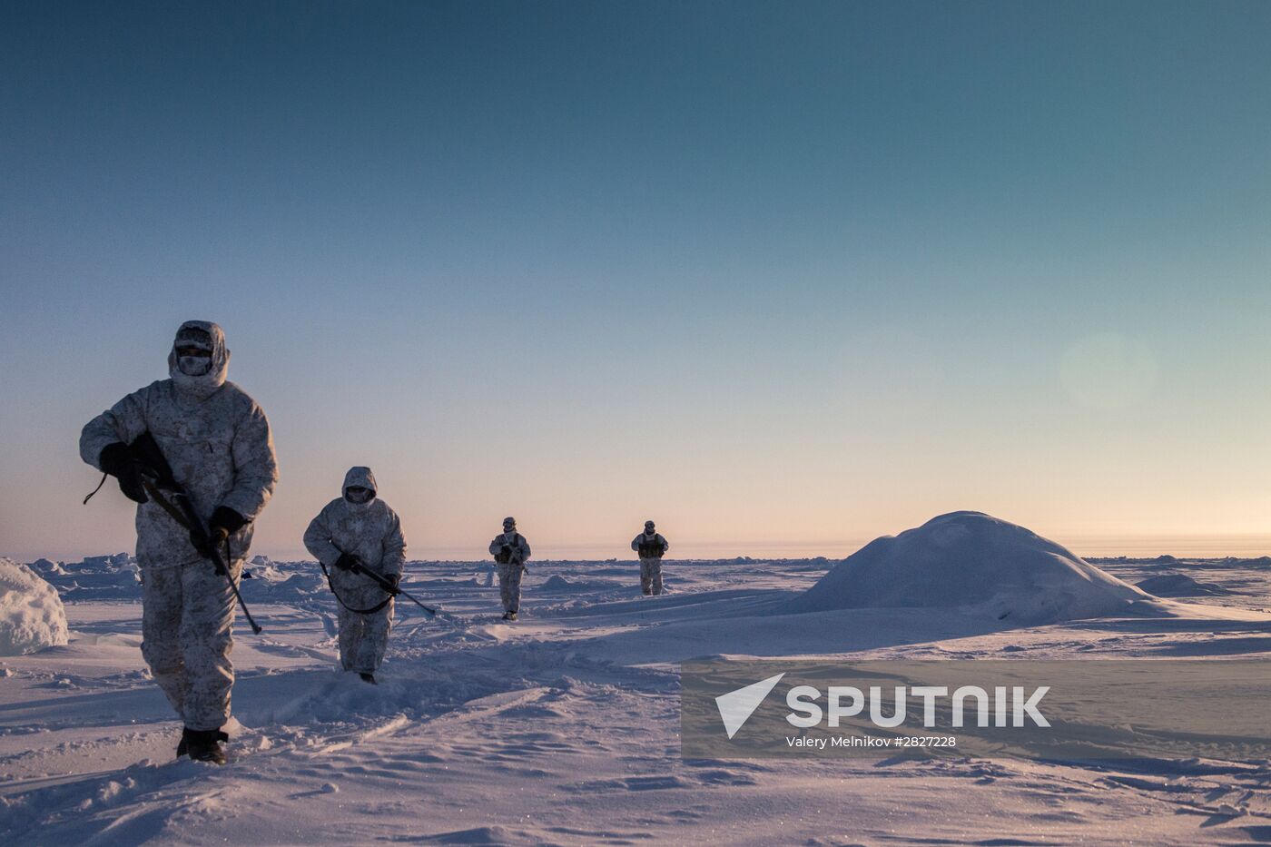 Drill of special ops unit of Chechen Republic near North Pole