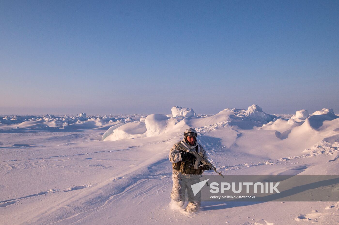 Drill of special ops unit of Chechen Republic near North Pole
