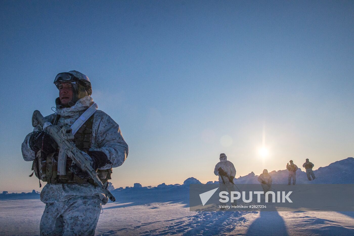 Drill of special ops unit of Chechen Republic near North Pole