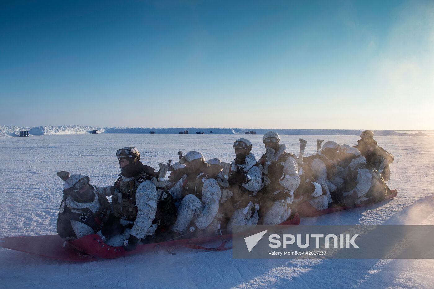 Drill of special ops unit of Chechen Republic near North Pole