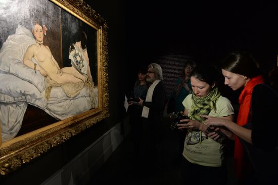 Show of Edouard Manet's "Olympia" from Parisian Musee d'Orsay collection