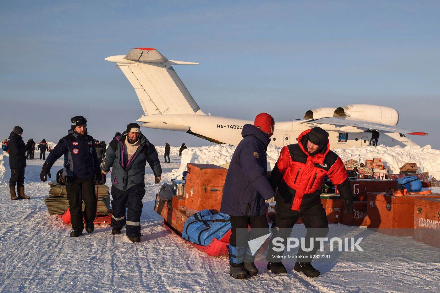 Barneo drift ice camp in Arctic