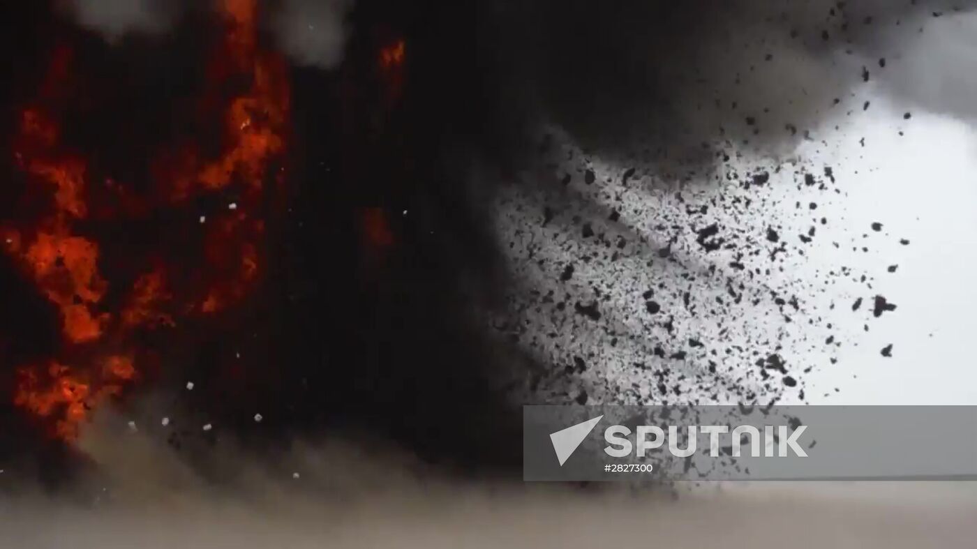 Iskander-M missile combat launch on test range in Astrakhan region