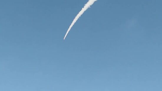 Iskander-M missile combat launch on test range in Astrakhan region