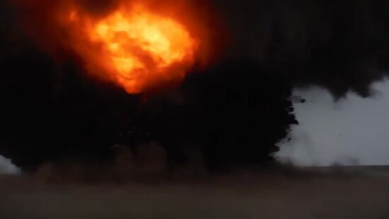 Iskander-M missile combat launch on test range in Astrakhan region