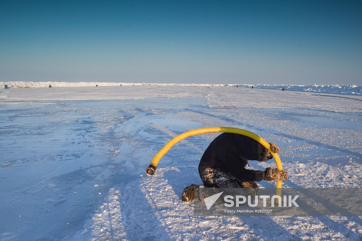 Barneo drift ice camp in Arctic