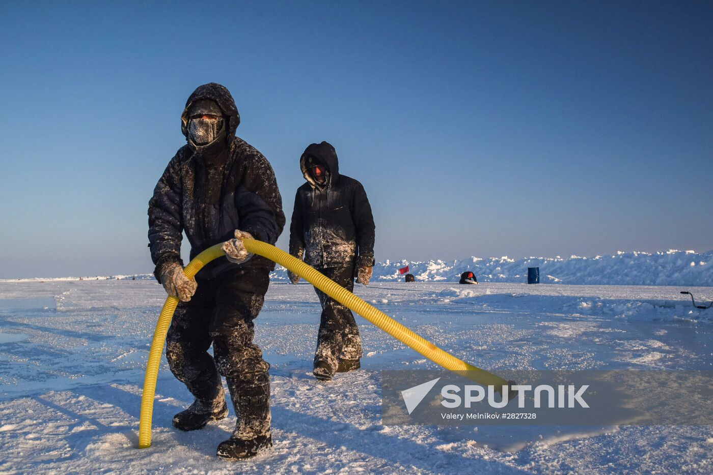 Barneo drift ice camp in Arctic