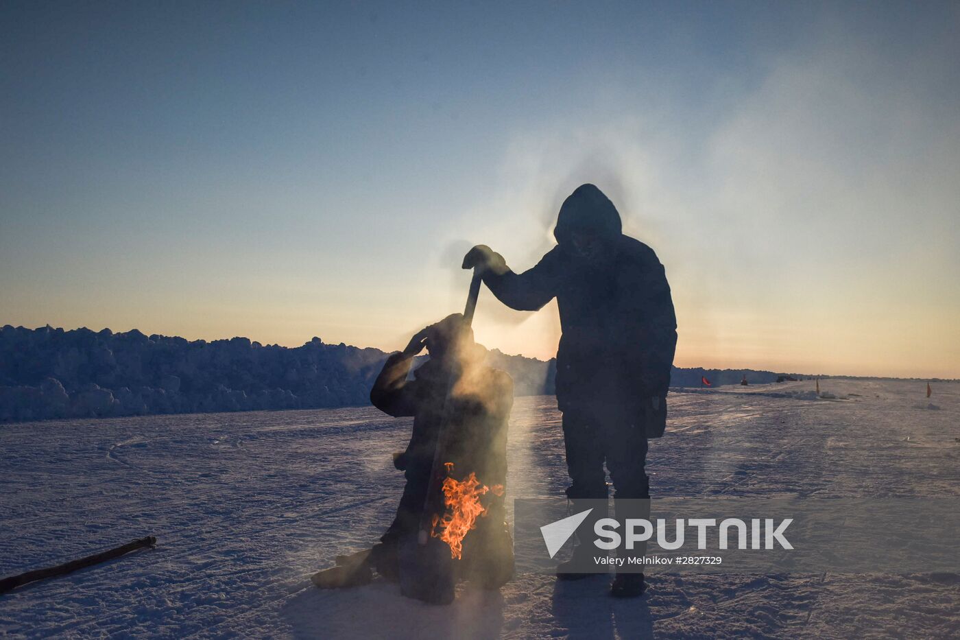 Barneo drift ice camp in Arctic