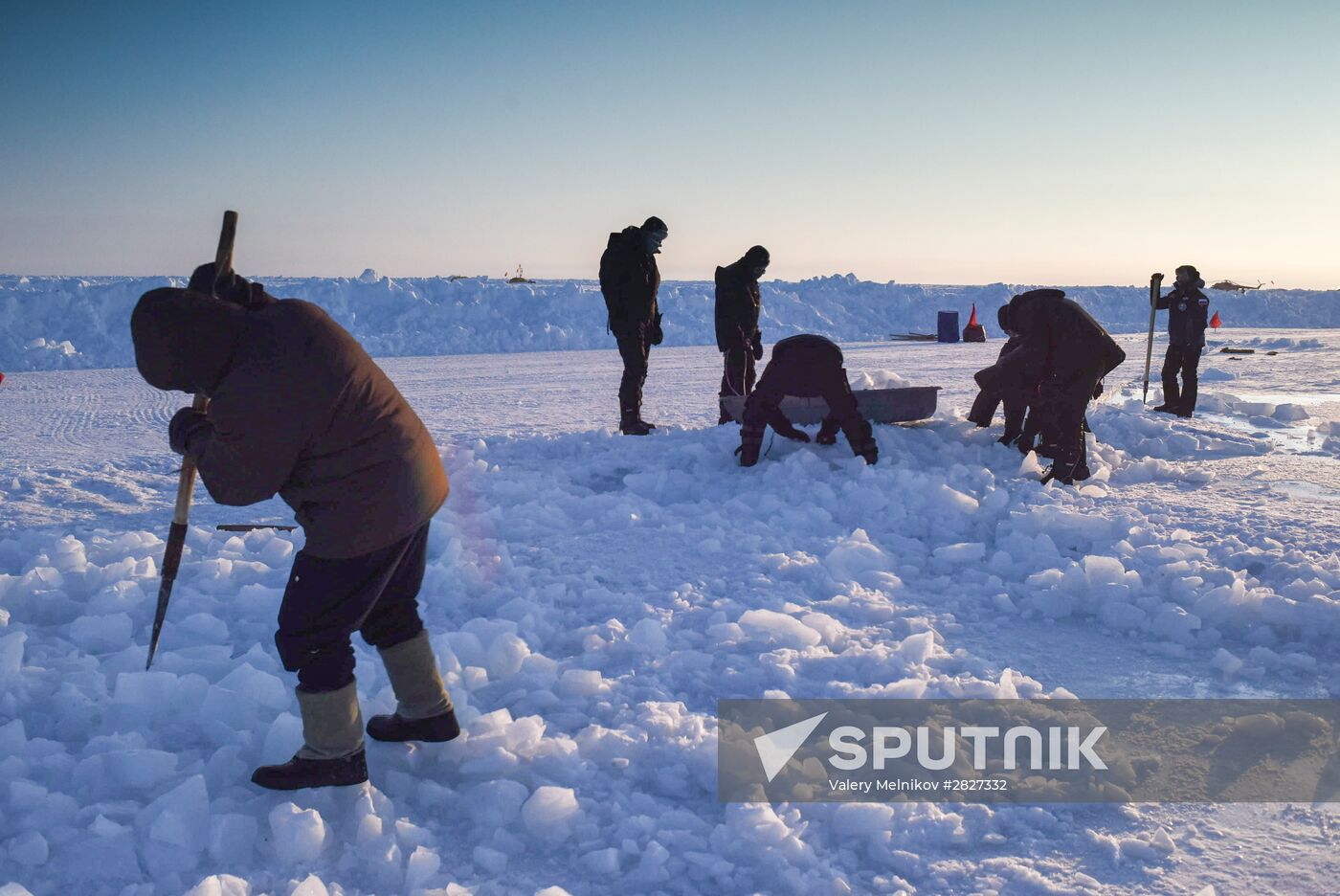 Barneo drift ice camp in Arctic