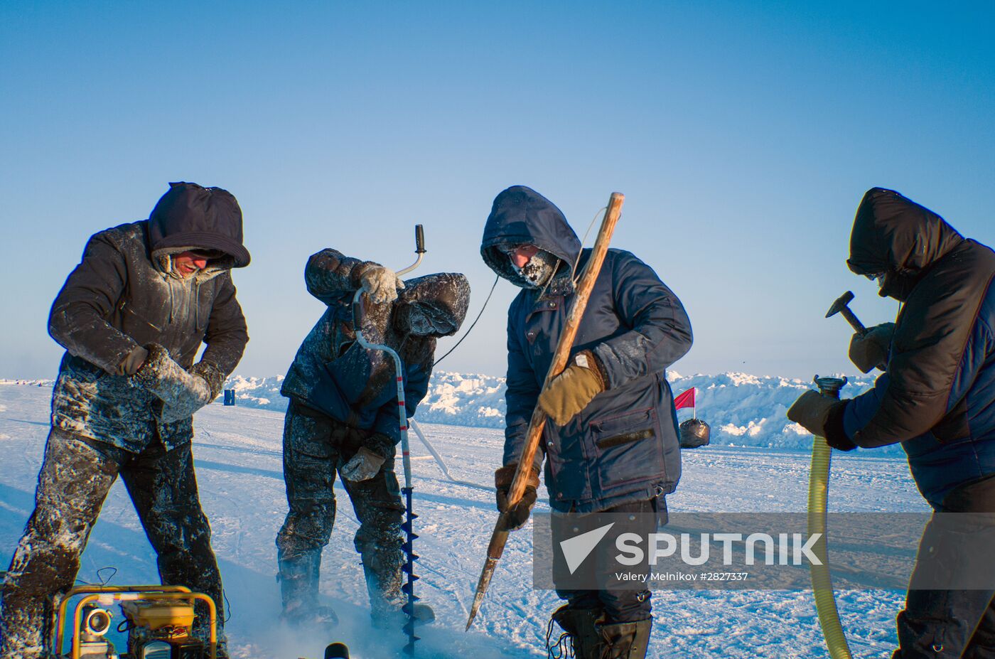Barneo drift ice camp in Arctic