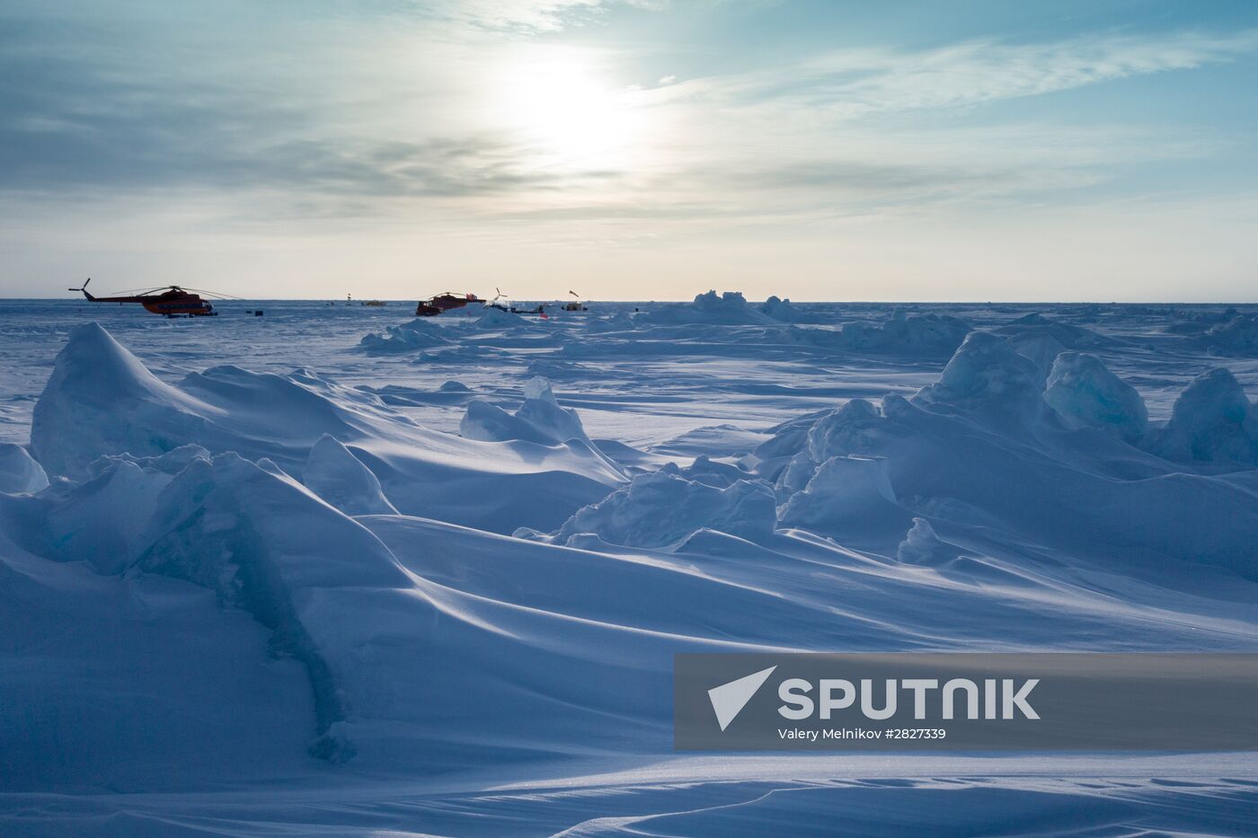 Barneo drift ice camp in Arctic