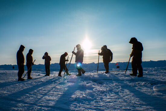 Barneo drift ice camp in Arctic