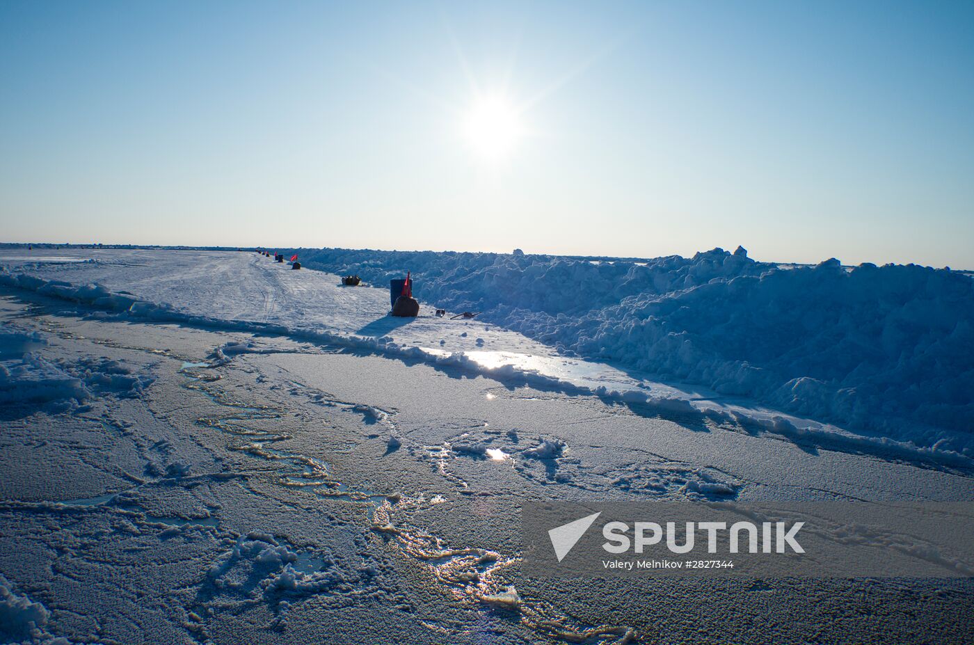Barneo drift ice camp in Arctic
