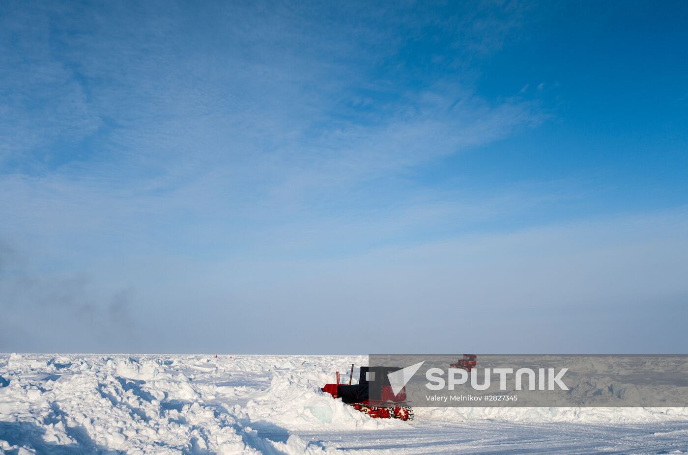 Barneo drift ice camp in Arctic