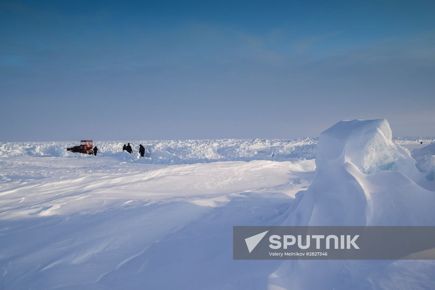 Barneo drift ice camp in Arctic