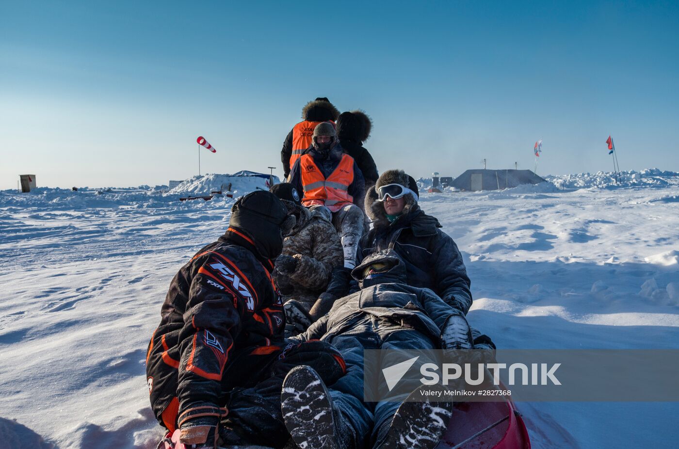 Barneo drift ice camp in Arctic