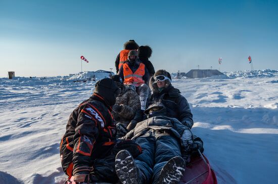 Barneo drift ice camp in Arctic
