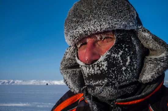 Barneo drift ice camp in Arctic