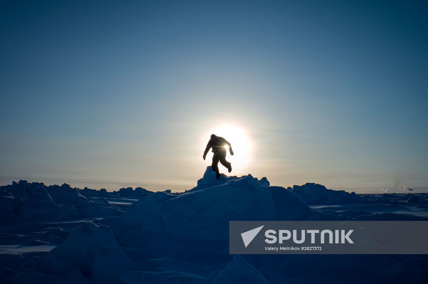 Barneo drift ice camp in Arctic