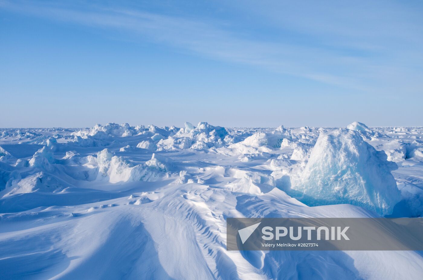 Barneo drift ice camp in Arctic