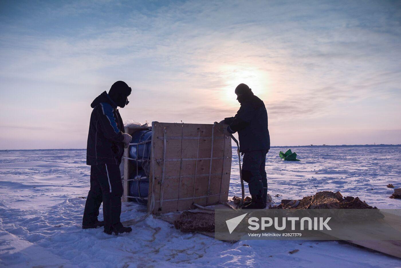 Barneo drift ice camp in Arctic
