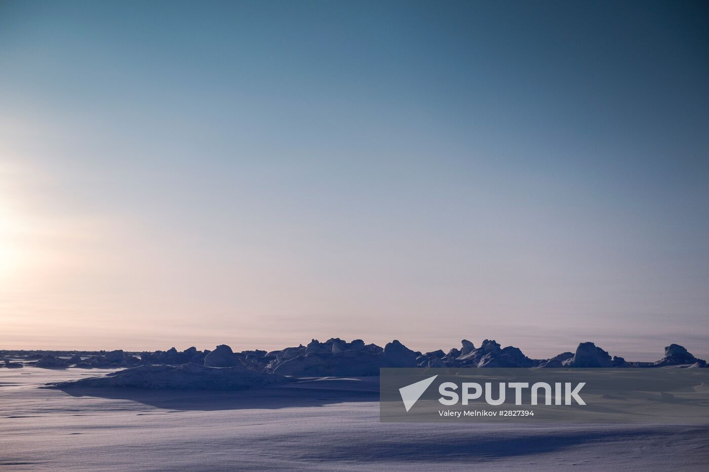 Barneo drift ice camp in Arctic
