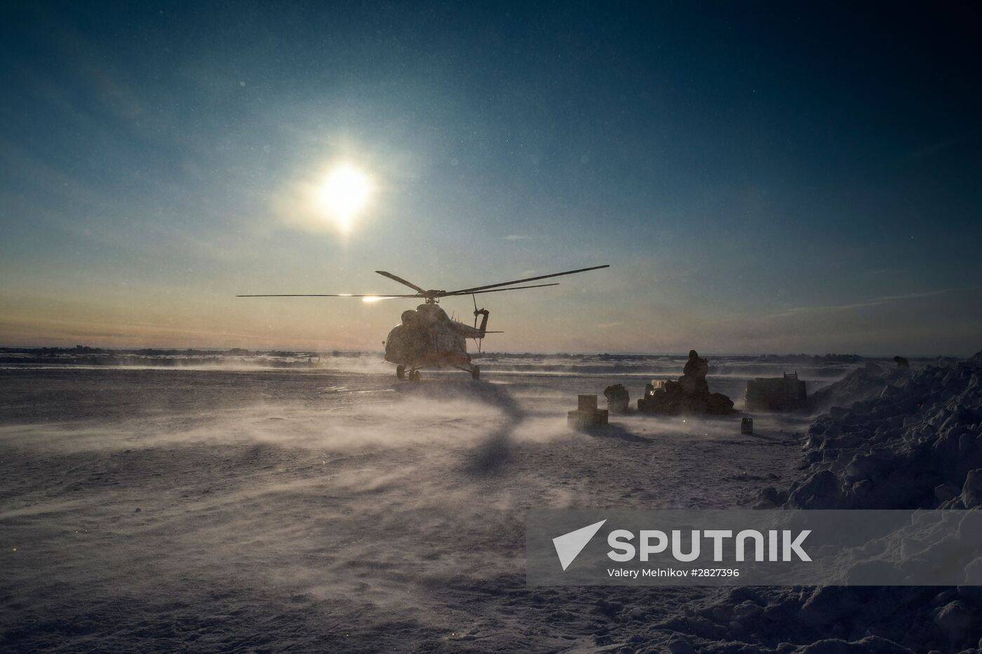 Barneo drift ice camp in Arctic