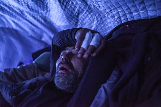 Barneo drift ice camp in Arctic