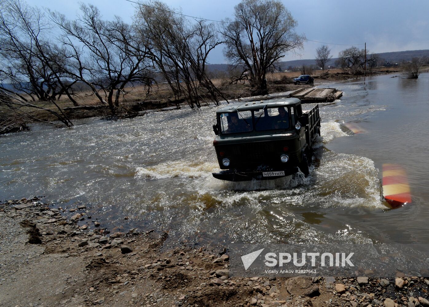 Spring flood in Ussuriysk