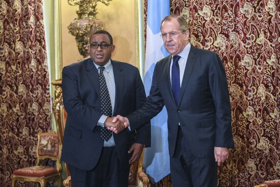 Russian Foreign Minister Sergey Lavrov meets with Somalia Prime Minister Omar Abdirashid Ali Sharmarke