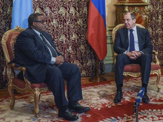 Russian Foreign Minister Sergey Lavrov meets with Somalia Prime Minister Omar Abdirashid Ali Sharmarke