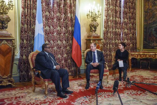 Russian Foreign Minister Sergey Lavrov meets with Somalia Prime Minister Omar Abdirashid Ali Sharmarke