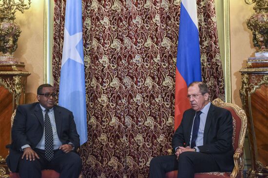 Russian Foreign Minister Sergey Lavrov meets with Somalia Prime Minister Omar Abdirashid Ali Sharmarke