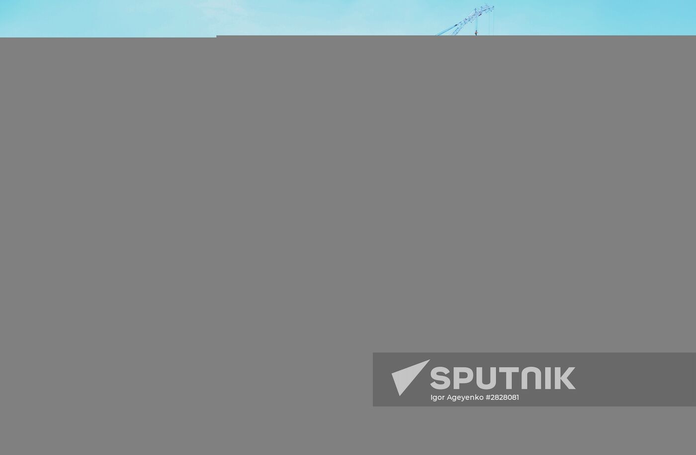 River Bureya damming at Nizhne-Bureiskaya HPP in Amur region