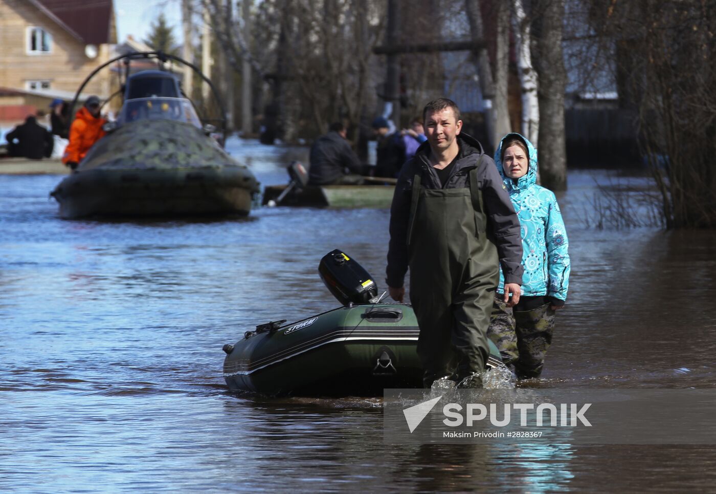 Spring flood in Veliky Ustyug