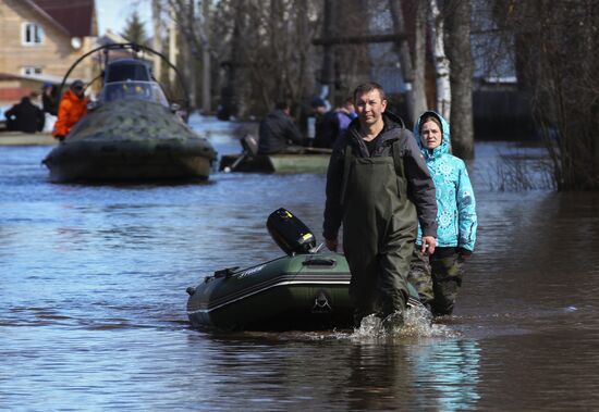 Spring flood in Veliky Ustyug