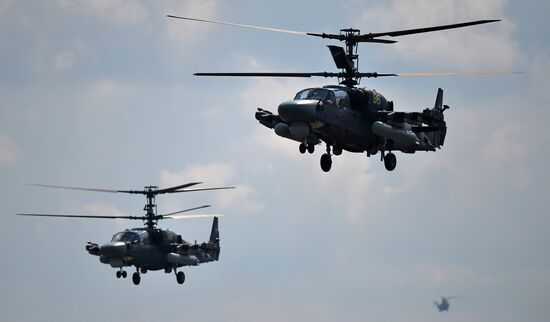 Joint rehearsal of aerobatic teams before the Victory Parade