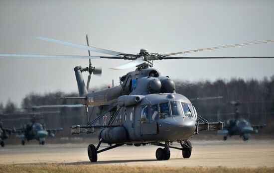 Joint rehearsal of aerobatic teams before the Victory Parade