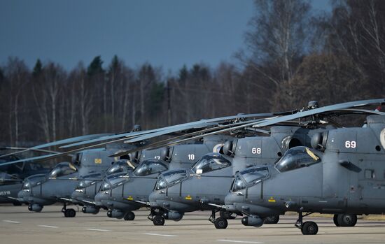 Joint rehearsal of aerobatic teams before the Victory Parade