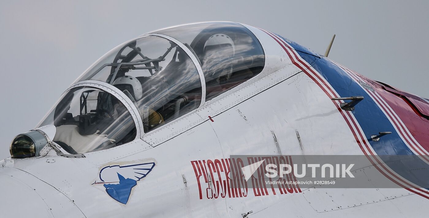 Joint rehearsal of aerobatic teams before the Victory Parade