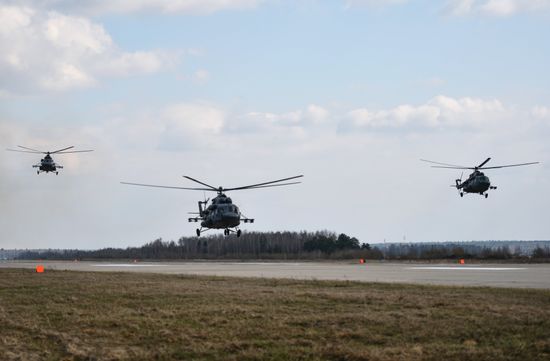 Joint rehearsal of aerobatic teams before the Victory Parade