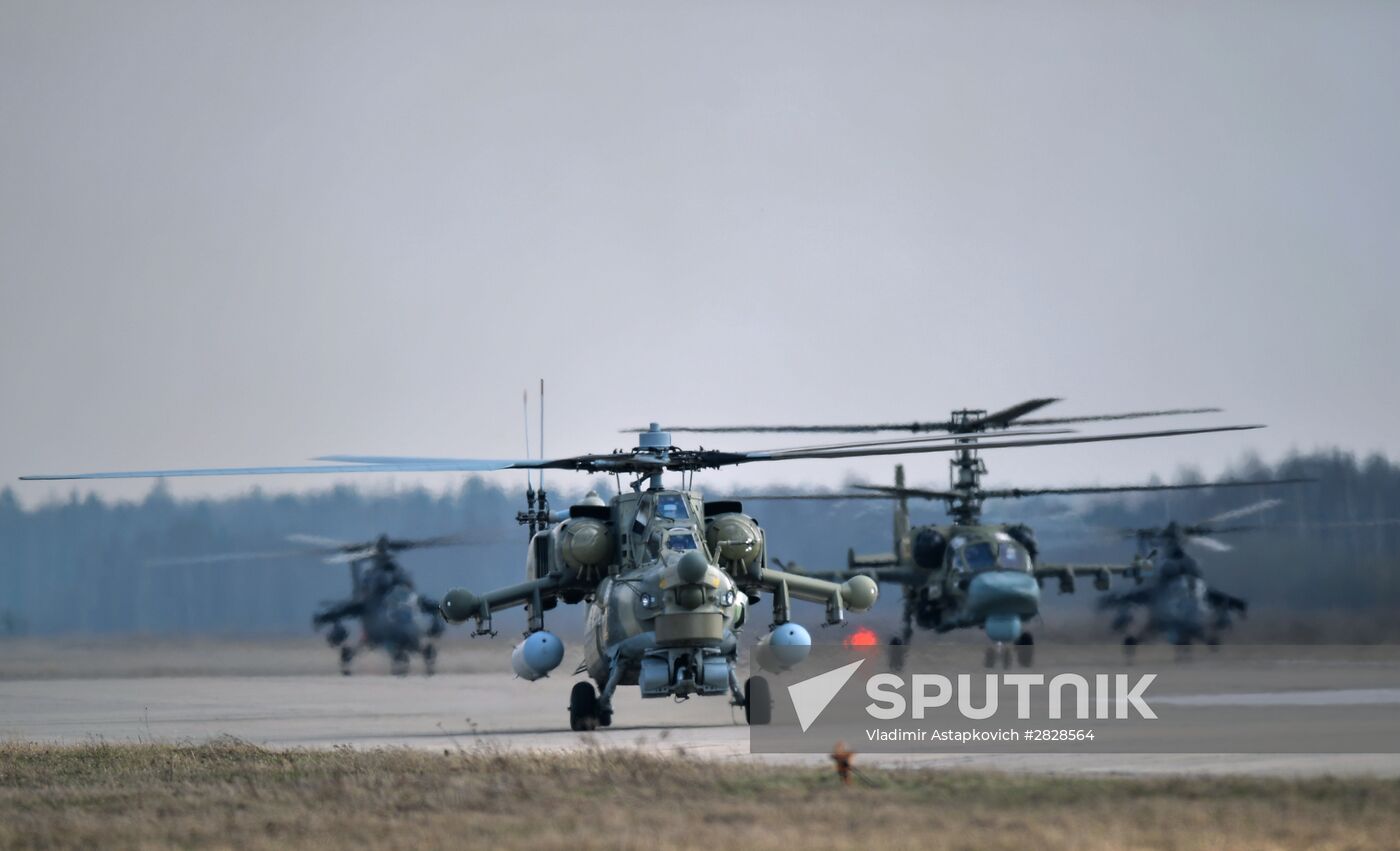 Joint rehearsal of aerobatic teams before the Victory Parade